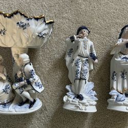 Porcelain Figurines And Compote