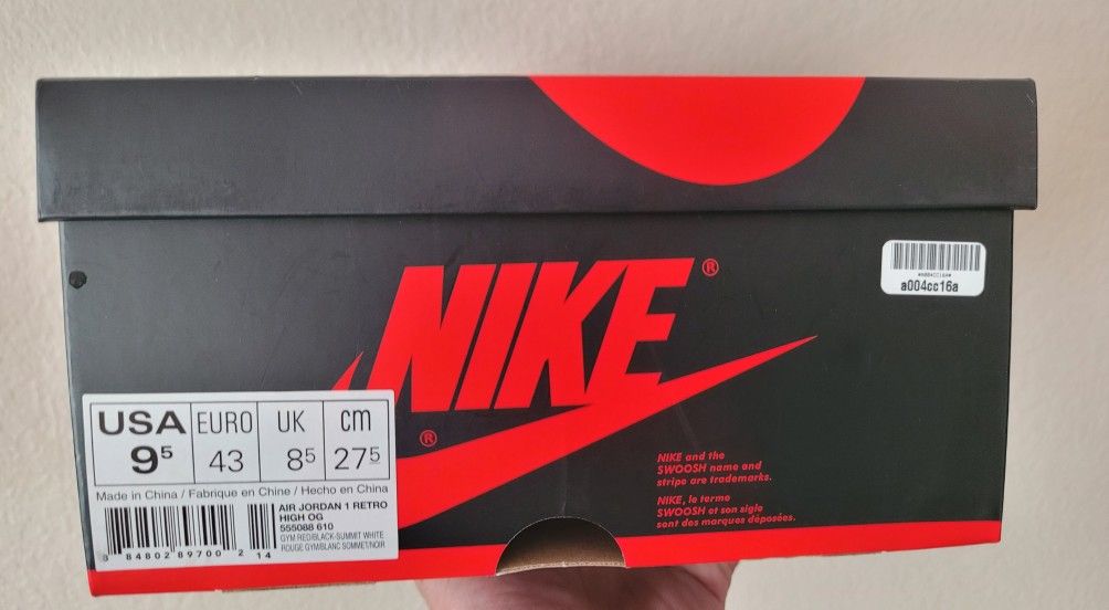 Jordan 1 High Bred Toe Size 9.5