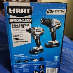 HART HPCK252B 20V Cordless Brushless Drill and Impact Combo Kit