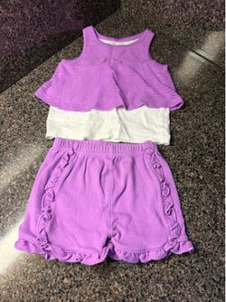 Garanimals lavender and white outfit 2pcs 12mos