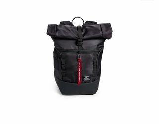 Alpha Industries Nylon Black Mens Backpack BNWT, Laptop, School, lightweight, Waterproof