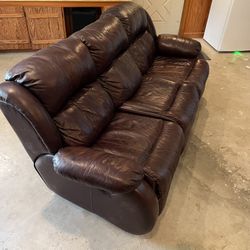 Dual Reclined 3 Seat Leather Sofa