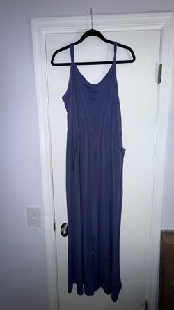 LuLaRoe Blue Leola Wide Leg Jumpsuit- Size XL