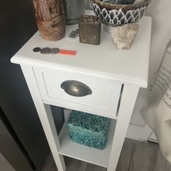 Decorative Table, White, 12x12x29 Inches 