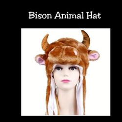 Winter Bison Animal Hat 