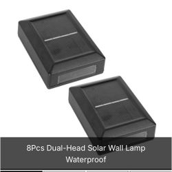 COHEALI 8Pcs Dual-Head Solar Wall Lamp Waterproof LED Outdoor Lights for Garden Patio and Yard Decor Solar Powered Landscape Lighting Motion Sensor fo