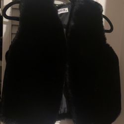 Black Fur Vest 