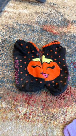 Betsey Johnson Halloween Pumpkin Ankle Socks