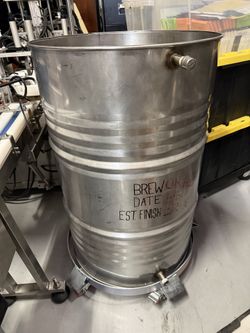 55 gallons Stainless Steel Drum with Stainless Steel Dolly Mixing Brewing Tank
