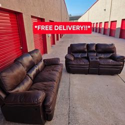 Leather Recliner Sofa Set