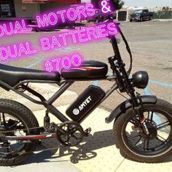 AMYET S8 Electric Bike for Adults, Dual 1000W Motors),& Dual Batteries AWD 48V 25Ah Ebike 32MPH Electric Bicycles 7-Speed with Full Suspension Fork H