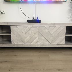 Large  Grey Tv Stand Sliding doors