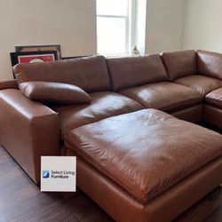 Modular Leather Sectional Couch (Brand New)
