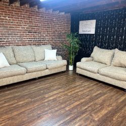 Delivery Available Ashley furniture beige sofa couch + loveseat set