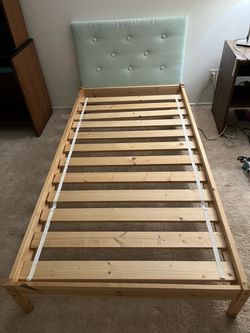 IKEA bed frame and mattress and box (twin size)