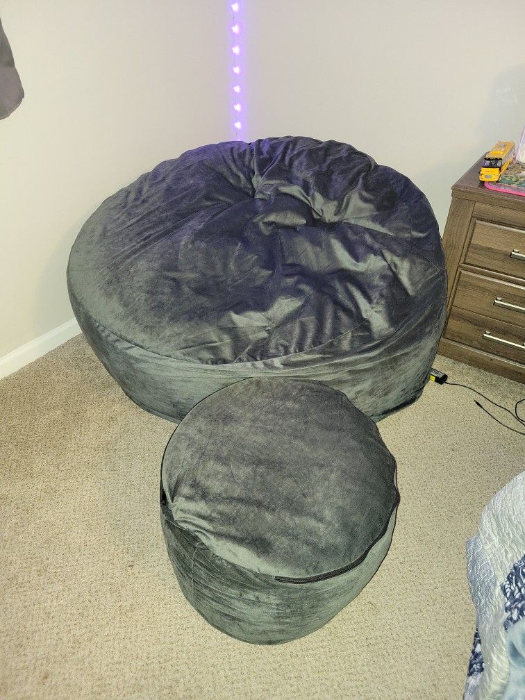 Bean Bag Chair And Foot Stool