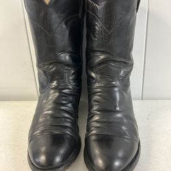 Justin Men's 3133 9D Black Kipskin Full Grain Classic Leather Roper Cowboy Western Boots