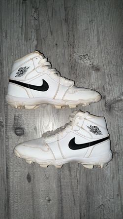 Air Jordan 1 White Black Cleats size 5.5 Y