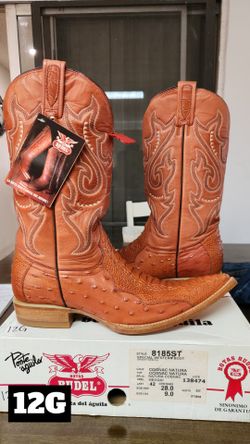 9 Men's Western Cowboy Boots Avestruz Cognac $120 obo