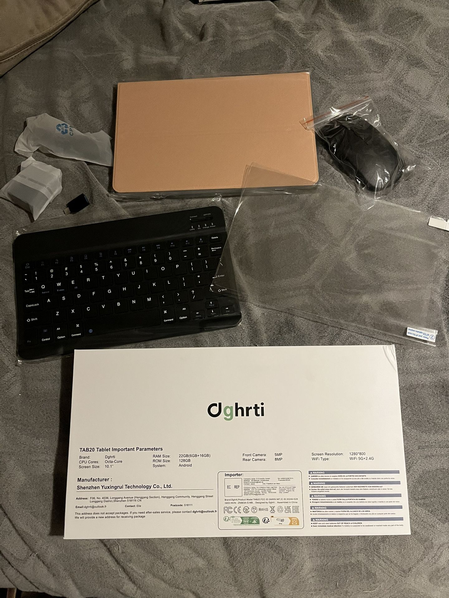 Android TAB20 Case, Key Board, Screen Protector And Bluetooth Mouse