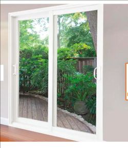Double sliding clear glass door