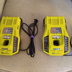 (2) Ryobi 18 V Intelliport Battery Chargers