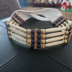 Bone And Leather Choker 