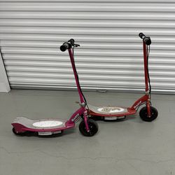 Set of 2 Razor E100 Kid's Scooters - Need New Batteries
