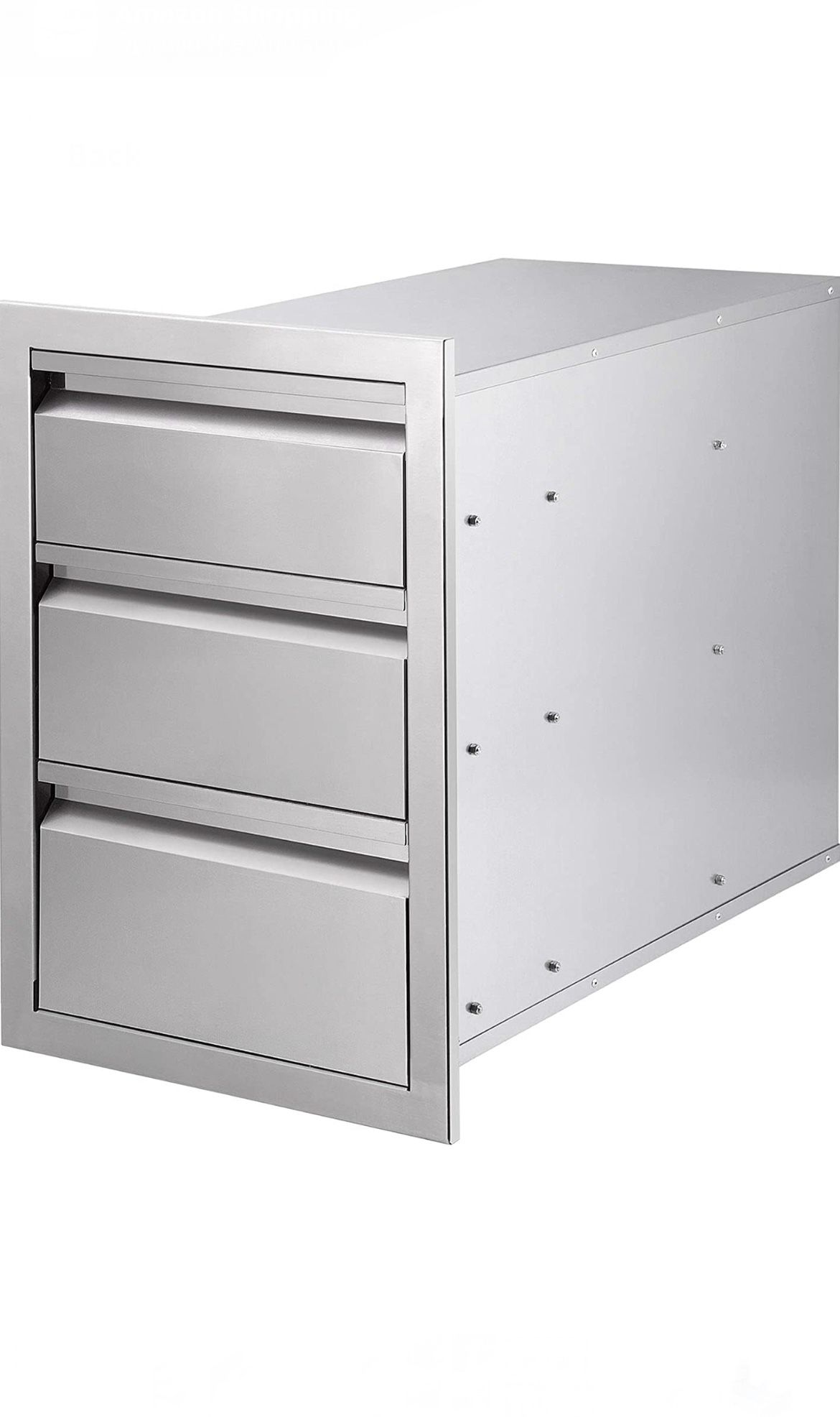 Outdoor Kitchen Drawers 15" W x 21" H x 22.5" D, Stainless Steel Flush Mount Access BBQ Drawers