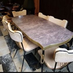 Beautiful Midcentury Dining Set With 6 Chairs 