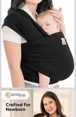 KeaBabies Black Stretchy Baby Wrap Carrier
