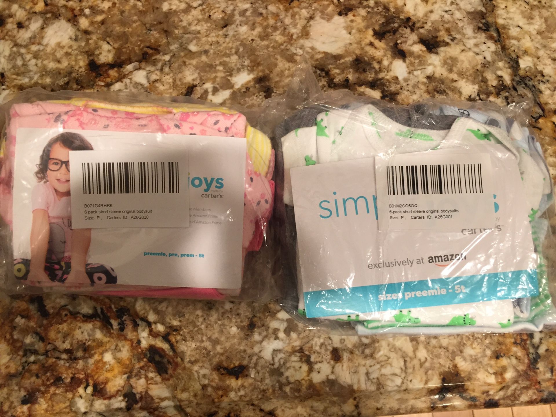 Carters 6 pack Preemie Onesies