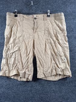 Womens 12 Khaki Cargo Shorts Utility Hiking Outdoor Casual