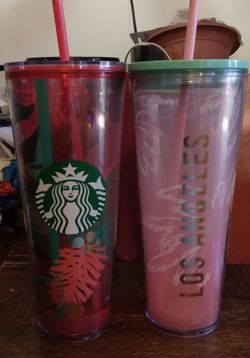 New Two 24 Oz Starbucks Cups 
