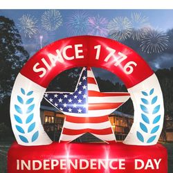 Brand New    7.9FT Long 4th of July Inflatables Outdoor Decorations 7FT Tall Patriotic Independence Day Blow Up Archway Yard Decor Indoor Holiday Gian