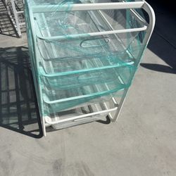 4 Shelf IKEA JONAXEL White Metal Pull Out Cabinet 