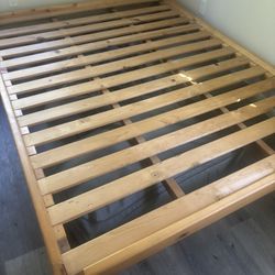 Solid Oak Queen Size Bed Frame 