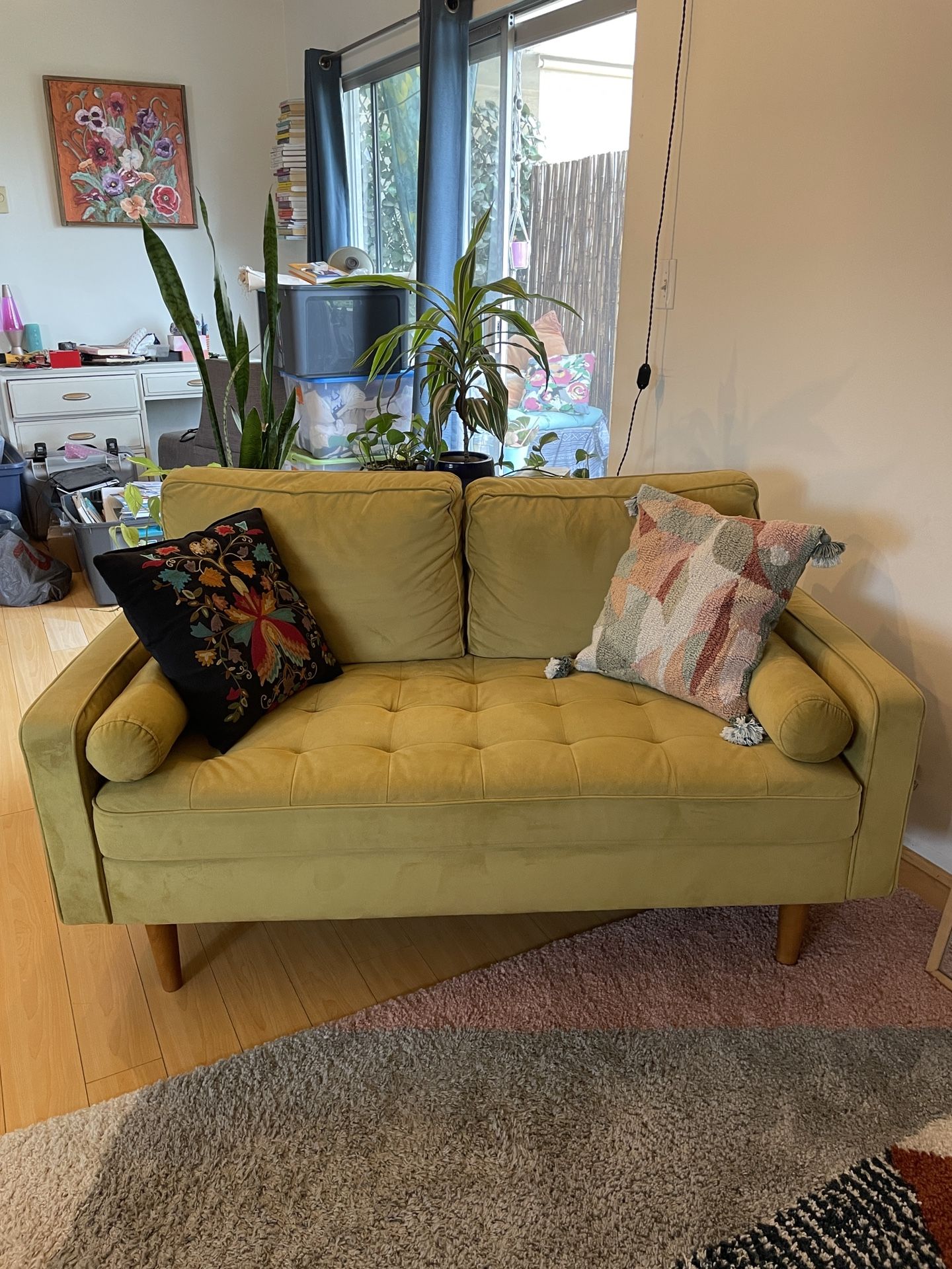 Wayfair Mustard Yellow Loveseat Sofa Couch