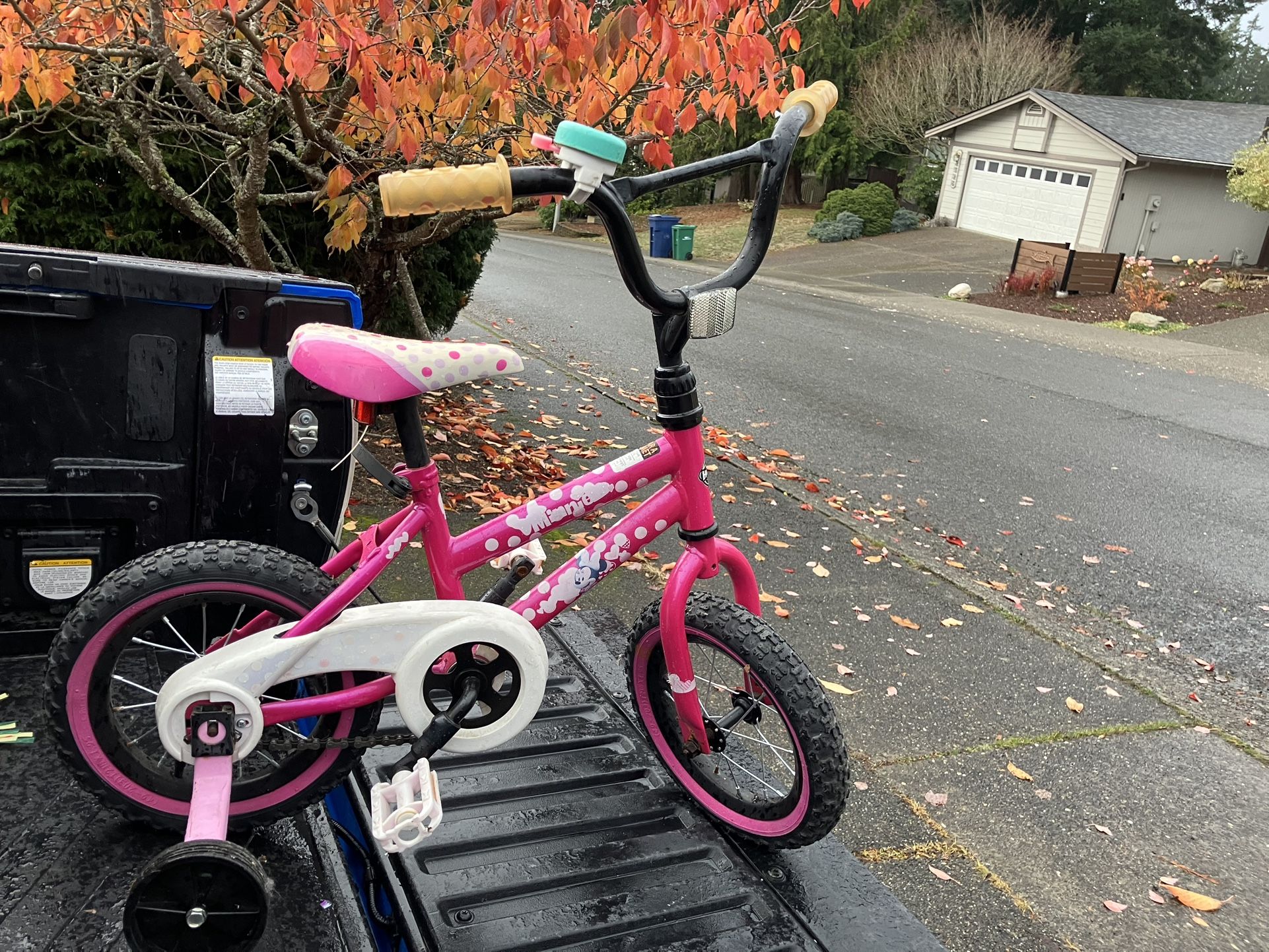 Child Kid Children Bike 12” Wheels With Training Wheels Bicycle Tricycle Trike in Good Condition