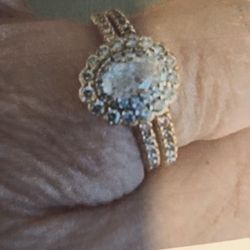 Rose Gold Women's Wedding Ring Set