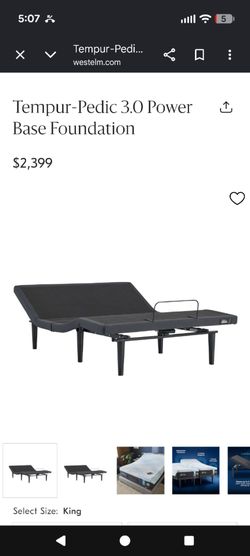 LIKE NEW King-size Tempur-Pedic powered adjustable bed base RETAIL $2399