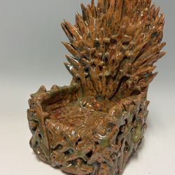 Large 15" Hand-Sculpted Ceramic "Iron Throne" – One of a Kind