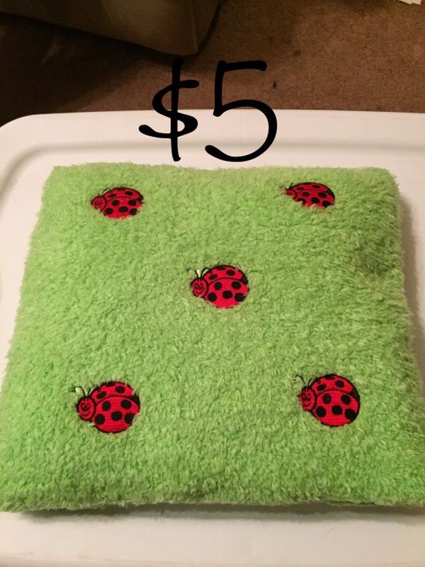 Green ladybug pillow