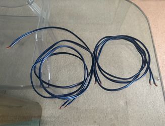 2 Thick Stereo Speaker Wires, each wire 68" (about 5 1/2 ft) long