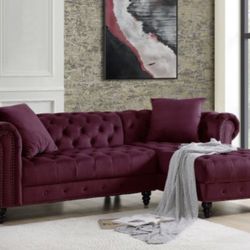 Red Velvet Sectional 