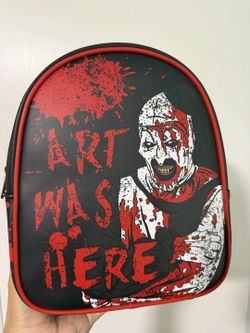Terrifier 2 Art the Clown Mini Backpack Art Was Here Black Red Horror Bag