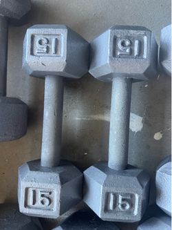 15 lb dumbbells x2