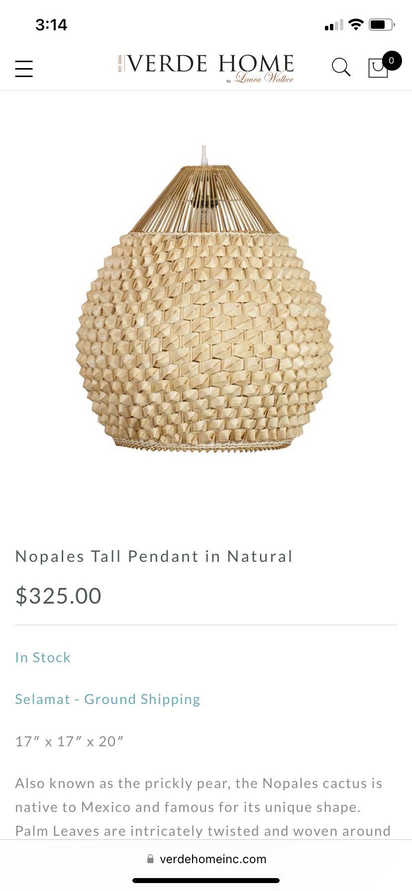 Selamat Nopales Tall Pendant