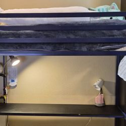 FOR SALE – Twin Loft Bed with Desk + Mattress – $70