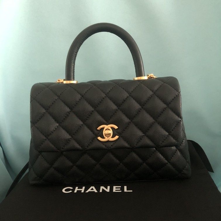 Chanel Small Coco Handbag with Calfskin&Gold-Tone Metal in Black